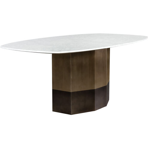 Ainsley 78.75 X 43.25 inch Polished / Antique Bronze Dining Table